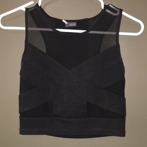 Urban Outfitters Sparkle & Fade sheer cut-out crop